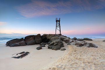 Image showing Redhead Beach, NSW Australia just before sunrise