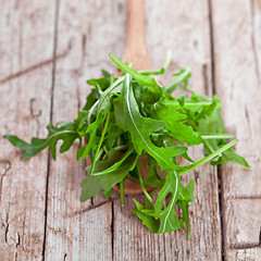 Image showing fresh rucola in a spoon 