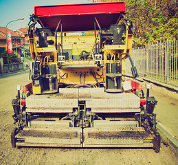 Image showing Retro look Road works