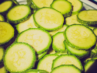 Image showing Retro look Courgettes zucchini