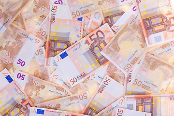 Image showing 50 Euro, seamless background