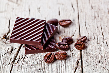 Image showing chocolate sweets and coffee beans