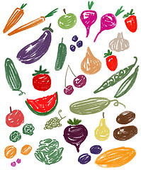 Image showing hand drawn vegetables