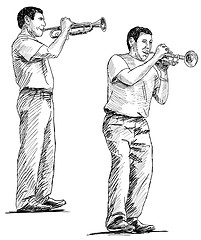 Image showing street trumpeter