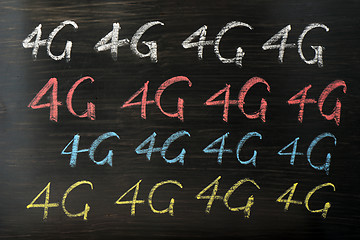 Image showing 4G written with chalk 