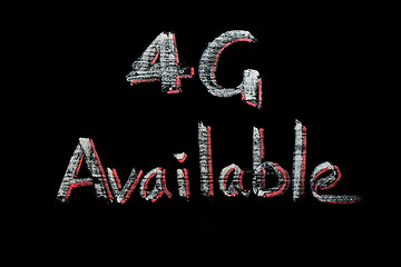 Image showing 4G Available written on a blackboard