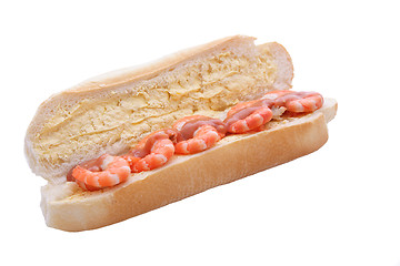 Image showing Prawns On A Roll