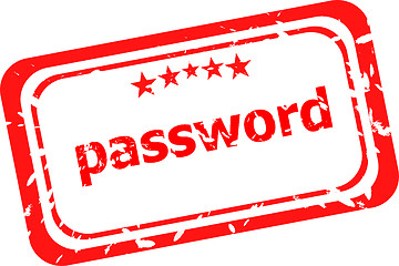 Image showing password red Rubber Stamp over a white background