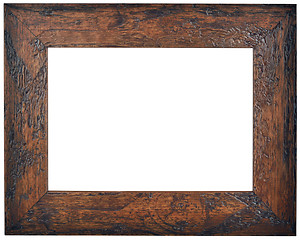 Image showing Empty Brown Wooden Frame Cutout