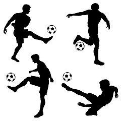 Image showing Silhouettes Football Players