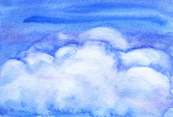 Image showing watercolor clouds