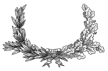Image showing laurel and oak branches