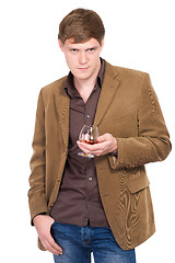 Image showing Handsome man in terracotta jacket