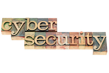 Image showing cyber security in wood type