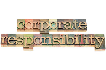 Image showing corporate responsiblity in wood type