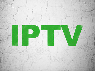 Image showing Web development concept: IPTV on wall background