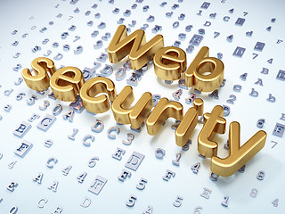 Image showing Protection concept: Golden Web Security on digital background