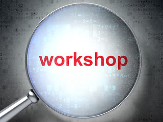 Image showing Education concept: Workshop with optical glass