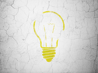 Image showing Finance concept: Light Bulb on wall background