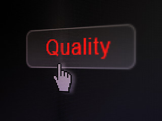 Image showing Marketing concept: Quality on digital button background