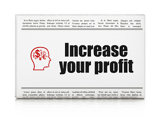 Image showing Business concept: newspaper with Increase Your profit and Head With Finance Symbol