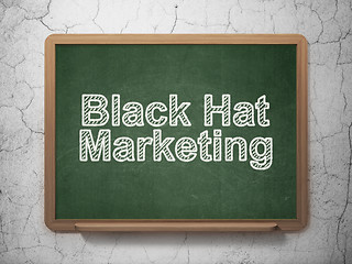 Image showing Finance concept: Black Hat Marketing on chalkboard background