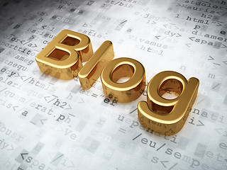 Image showing SEO web design concept: Golden Blog on digital background