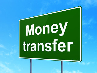 Image showing Finance concept: Money Transfer on road sign background