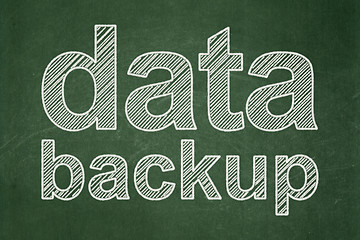 Image showing Data concept: Data Backup on chalkboard background