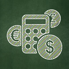 Image showing News concept: Calculator on chalkboard background