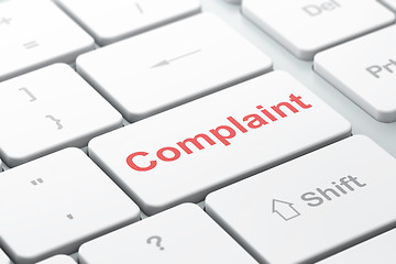 Image showing Law concept: Complaint on computer keyboard background