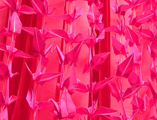 Image showing Pink origami background