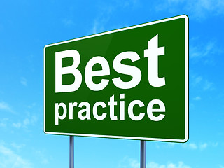 Image showing Education concept: Best Practice on road sign background