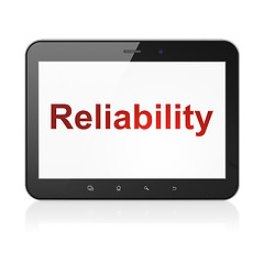 Image showing Finance concept: Reliability on tablet pc computer