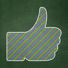 Image showing Social network concept: Thumb Up on chalkboard background