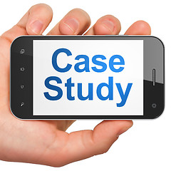 Image showing Education concept: Case Study on smartphone
