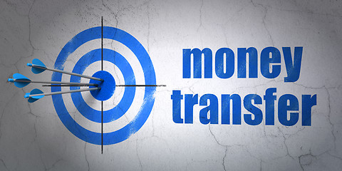 Image showing Finance concept: target and Money Transfer on wall background