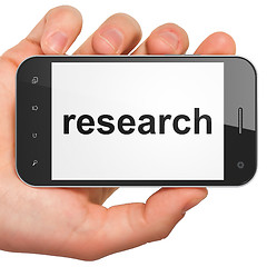 Image showing Marketing concept: Research on smartphone