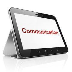 Image showing Advertising concept: Communication on tablet pc computer