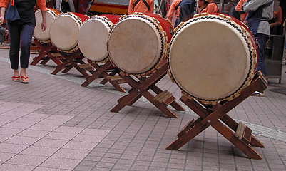 Image showing Japanese drums arrangement