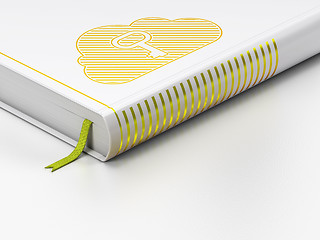 Image showing Cloud computing concept: closed book, Cloud With Key on white background