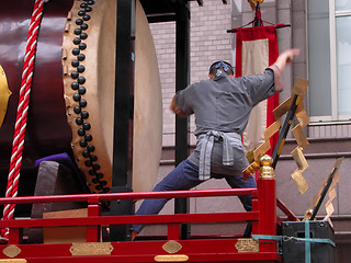 Image showing Japanese drummers