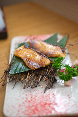 Image showing Japanese style teppanyaki roasted cod fish 