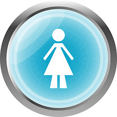 Image showing woman glossy web icon on white background