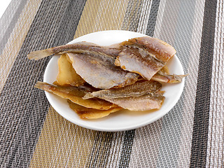 Image showing Delicious fish on white plate