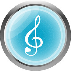 Image showing music round glossy web icon on white background