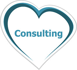 Image showing marketing concept, consulting word on love heart