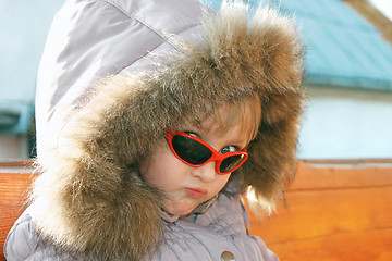 Image showing Portrait of cute little girl in winter season