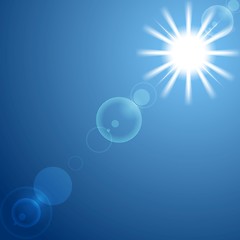 Image showing Shine sun on blue sky. Vector