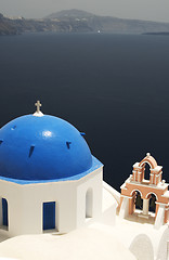 Image showing greek island church over sea